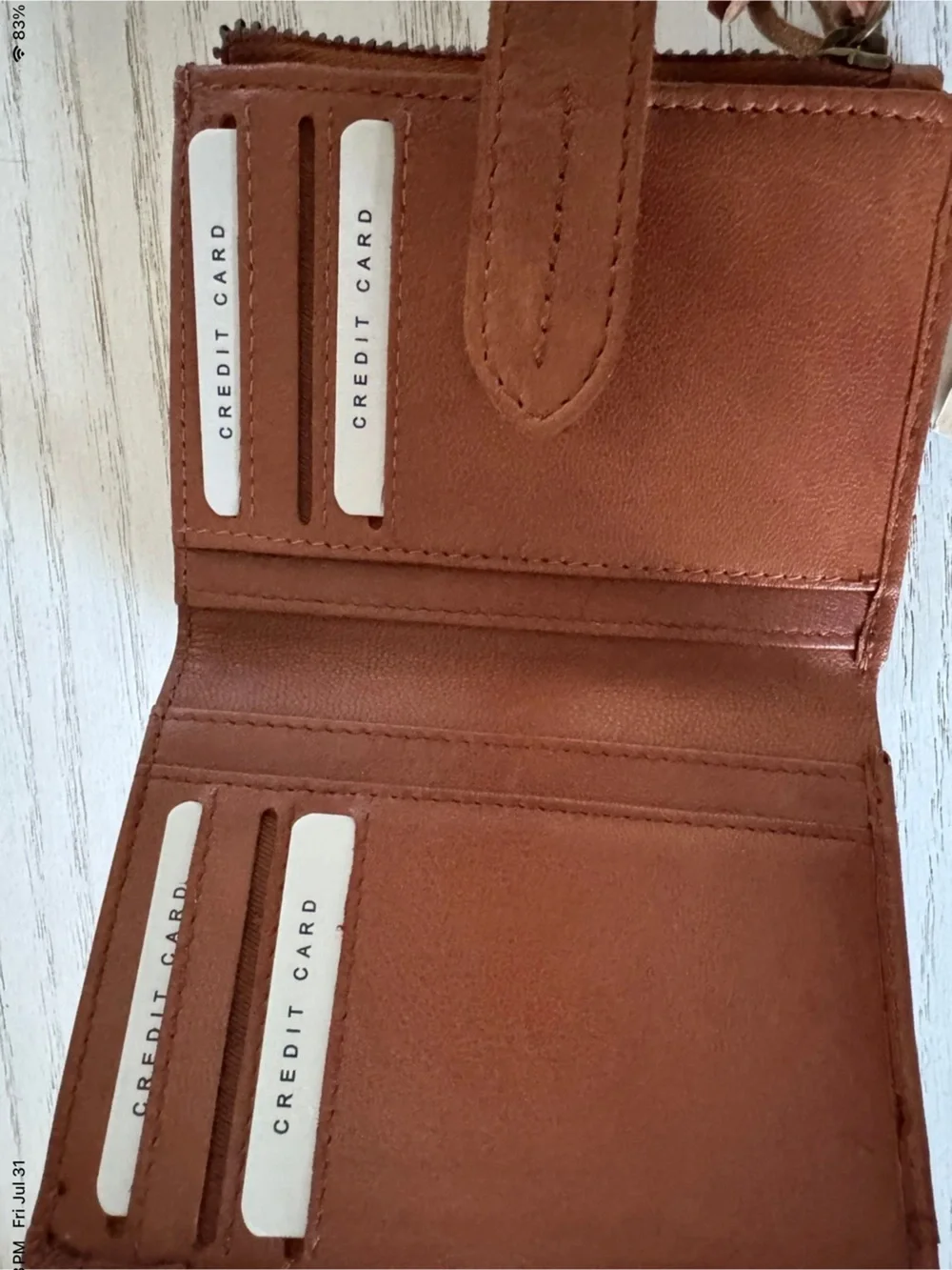 Brown Leather Snap Wallet Vintage look